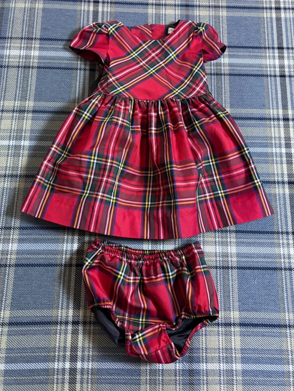 Ralph Lauren Red Tartan Baby Dress with Bloomers